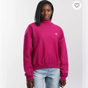 Women's Champion Sz Small Color Inari Reverse Weave Mockneck Cropped Sweatshirt